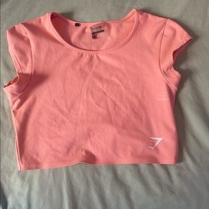 Pink crop topped gym top